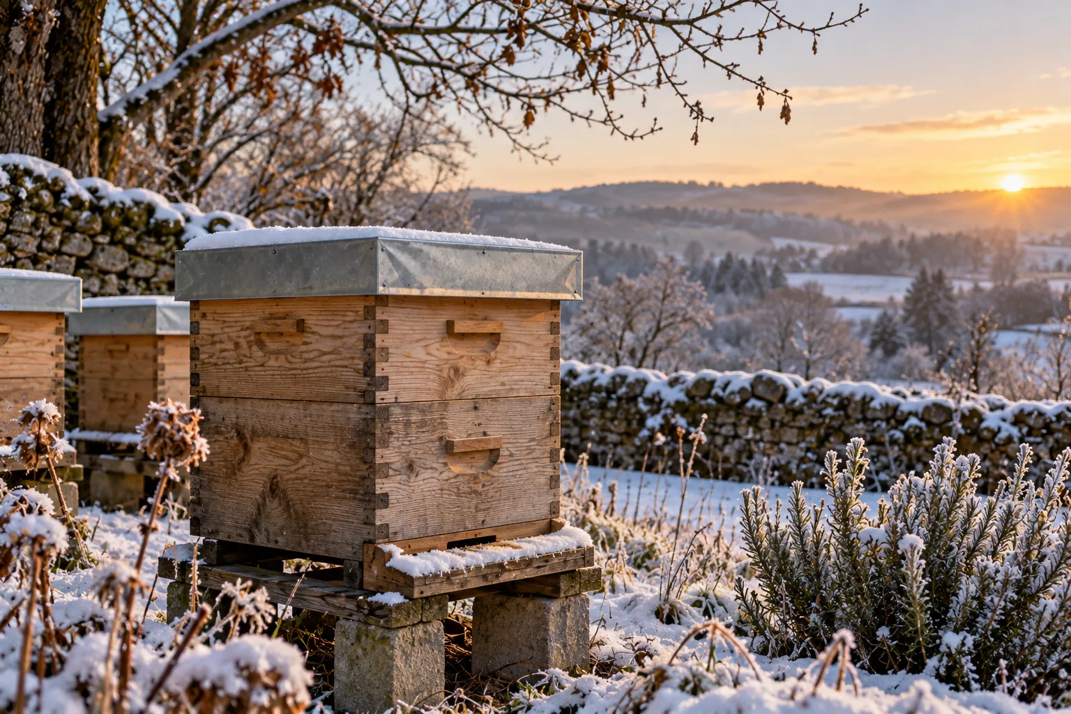 Hivernage d'une ruche Warré