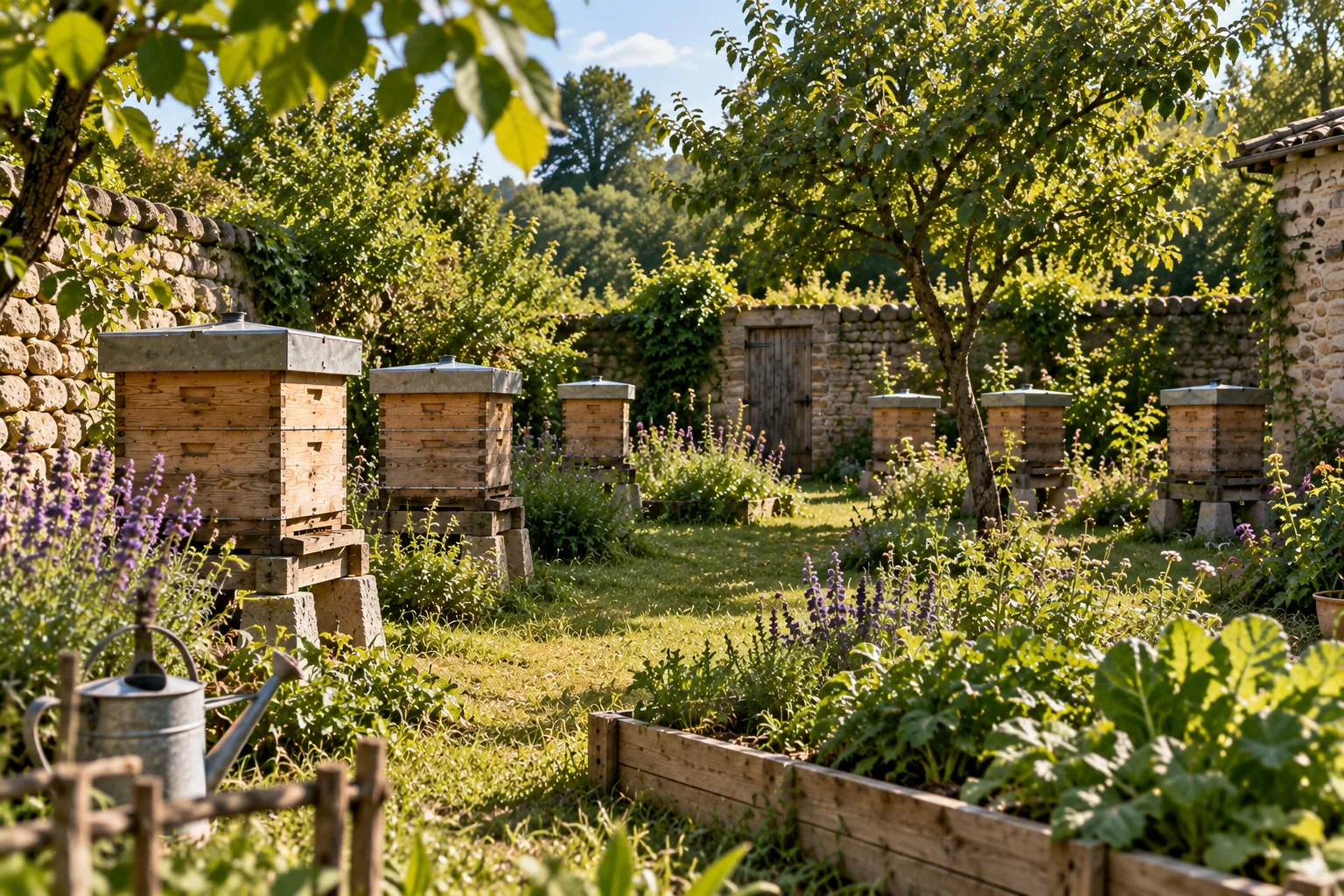 Organisation de plusieurs ruches Warré dans un rucher
