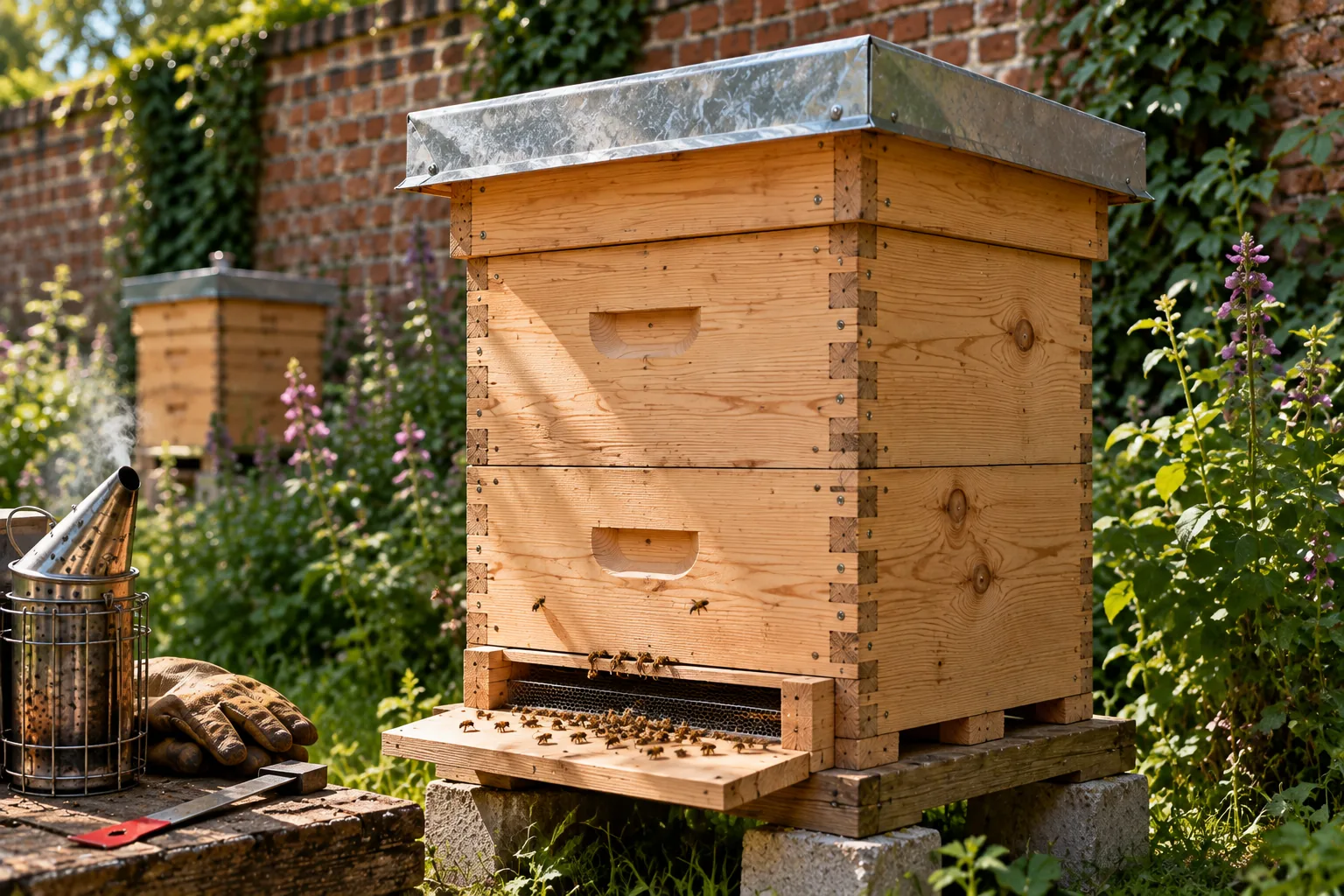 Ruche Warré terminée prête à accueillir une colonie d'abeilles